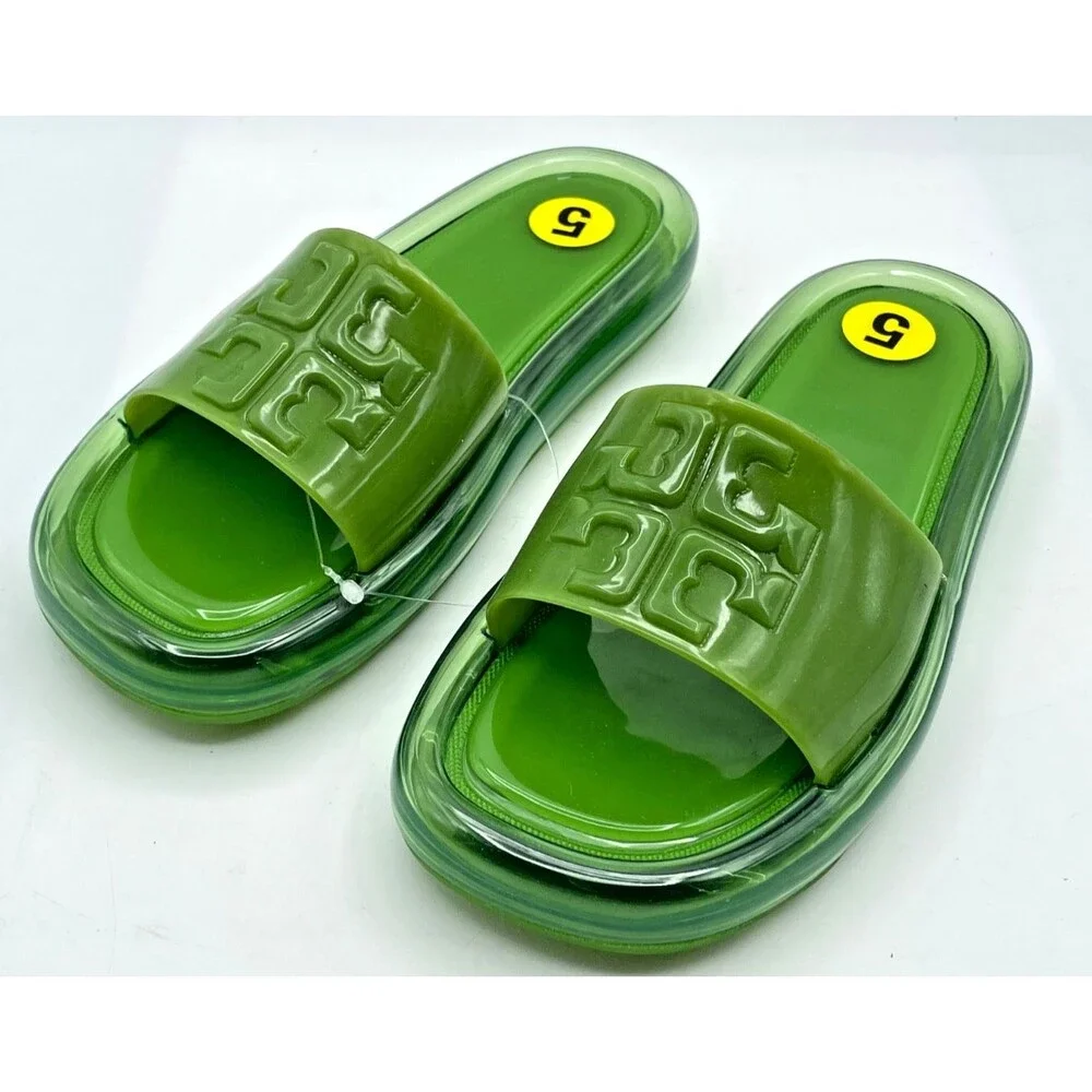 NWT Tory Burch Bubble Jelly Sandals Size 5 Green